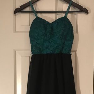 Black and teal cocktail/semi dress